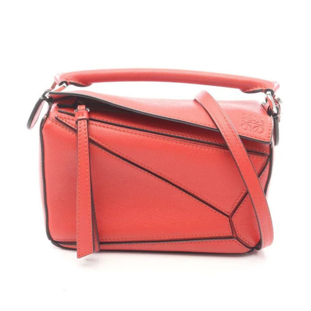 Loewe Puzzle Bag Handbag Leather Red